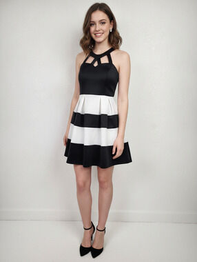 Vintage Crystal Doll Black White Pinup Dress Size 5
